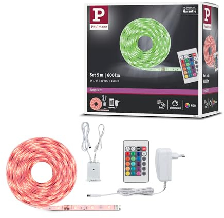 Paulmann 78978 SimpLED Strip Set 5 m LED Stripe 20W Lichtstreifen RGB Lichtband beschichtet