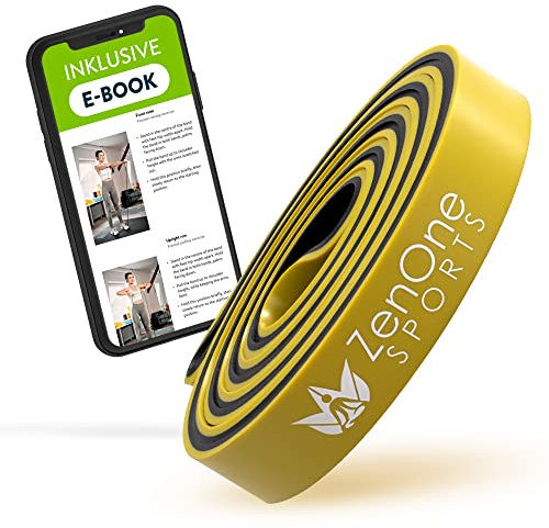 ZenOne Sports® Resistance Bands aus Gummi I Widerstandsbänder in 6 Stärken - X-Light bis XX-Heavy I Pull Up Band mit Workout-Guide - Ideal für Klimmzüge, Krafttraining & Mehr I Klimmzugband