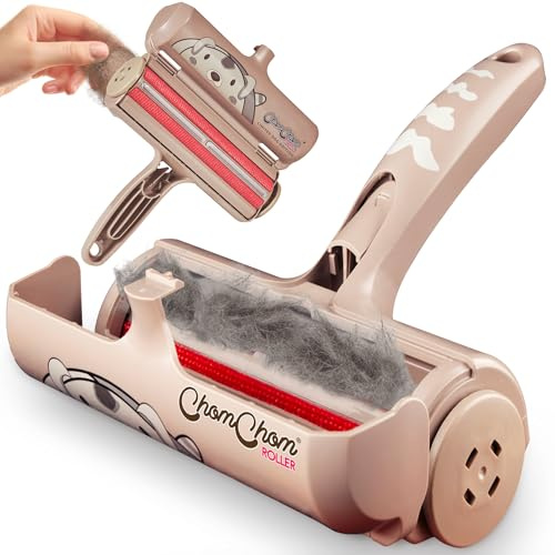 ChomChom Roller Pet Hair Remover – Original Size Reusable Lint Roller for Cat & Dog Hair on Furniture, Couch, Carpet, Car, Rugs & Bedding – Portable, Eco-Friendly (Dog)