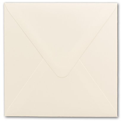 Briefumschläge Quadratisch 15 x 15 cm - Creme-Weiß - 25 Stück - Für ganz besondere Anlässe - 120 g/m² - Nassklebung