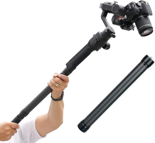 DH10 Upgrade Gimbal Extension Pole Carbon Fiber Bar Lightweight but Strong 1/4 Universal Rod Compatible with DJI Ronin S, Ronin SC, OSMO Mobile 3, OM 4, ZHIYUN Crane 2 V2 Stabilizer DSLR Camera