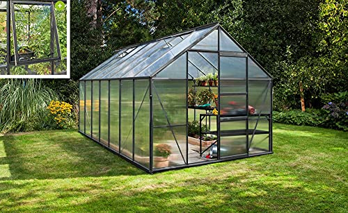 Vitavia Meridian 1 11500 HKP 4 mm, anthrazit Gewächshaus 2 Dachfenster 1 Seitenfenster