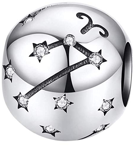 MariaFonte Charm Anhänger Neu 2024 Sternzeichen Original Angebot Perlen Armband Silber 925 Günstig Mama Kompatibel Glücksbringer Herz Familie Frau Weihnachten Mädel Geburtstag Hochzeitstag Jubiläum