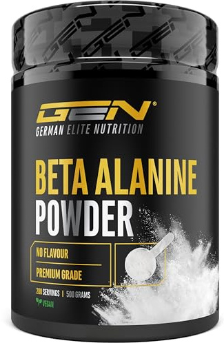 GEN GERMAN ELITE NUTRITION Beta Alanin Pulver - 500 g - über 99% Reinheit | Beta-Alanin (Aminosäure) - Fein gemahlen - Hochdosiert - Laborgeprüft - Vegan