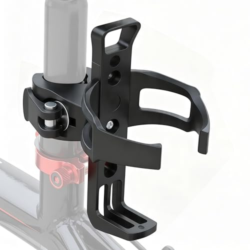 GLDYTIMES 360 Degrees Rotation Water Bottle Holder for Bike &Electric Scooter, Anti-Slip Fast Dismounting Accessories Cup Drink Holder (black)