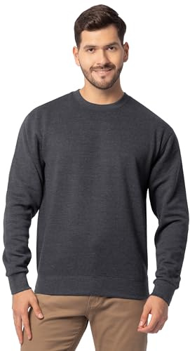 Fruit of the Loom Men's Eversoft Fleece Sweatshirts & Hoodies, Sweatshirt-Black Heather, X-Large