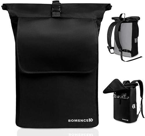 Bomence Waterproof Bike Pannier Bag Backpack 20L - 25L, Business Laptop Pack 2-in-1 for Rear Carrier, Waterproof Saddle Pack, Bicycle Pack Combination, Reflective - Urban Cycling