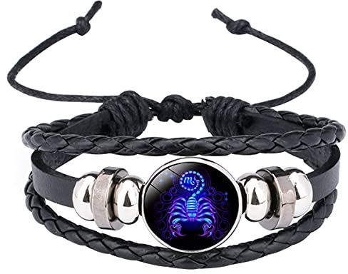Caimeytie Kinder Armschmuck Leder Wickelarmbänder Verstellbar Horoskop Sternzeichen Glücksarmband