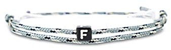 Made by Nami Surfararmband personlig med bokstav – kvinnor män flickor par armband individualiserat – flickvän vänskapsarmband gåva – vattentätt och justerbart, H, Nylon