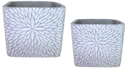 2X Pflanztopf Fleuri | Zement Blumentopf Blumenkasten Pflanzkasten | 10,5-12,5 cm