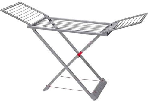 TIENDA EURASIA® Tendedero Plegable y Abatible para Balcón, 180 x 108 x 55 cm, Equivale a 20 Metros de Cuerda, de Resina Con Alas (Gris)