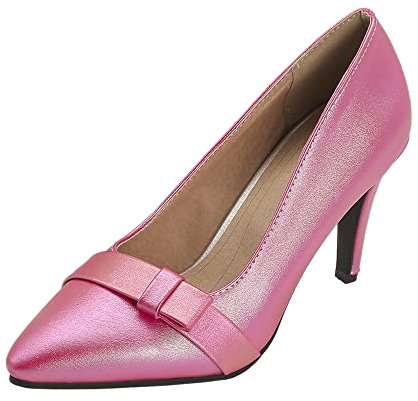CuteFlats Eleganti décolleté da donna con punta a punta e tacchi a spillo per appuntamenti/feste, Fucsia, 46 EU