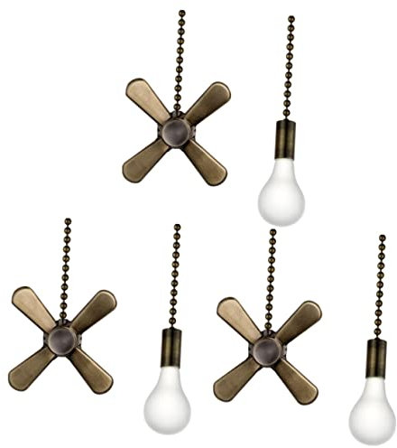 SOLUSTRE 3st Beleuchtung Fan-pull-kettenanhänger Verlängerungskette Für Deckenventilator Dekorative Kette Fan-kette Zugkette Für Deckenventilator Kette: Kupferperlenkette Glas Deckenlampe