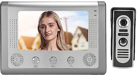 Türklingel-WLAN-Gegensprechanlage, Türklingel mit Kamera und , an der Wand Montiertes Kabelgebundenes Video-Türsprechanlage-Türklingel-Kit, Unterstützt (EU-Stecker)