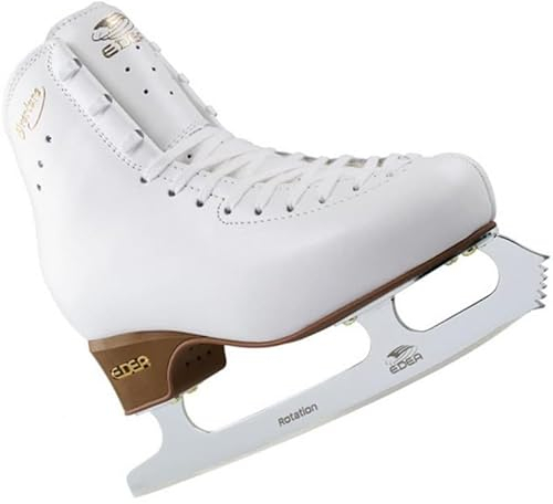 Edea Schlittschuhe Overture mit Rotation-Schlittschuhkufen, zum Eislaufen, Elfenbeinfarbe (Breite: C, Größe: 220)