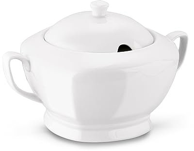Tadar sopa 2,5 l jarrón de porcelana blanca para sopas y sopas