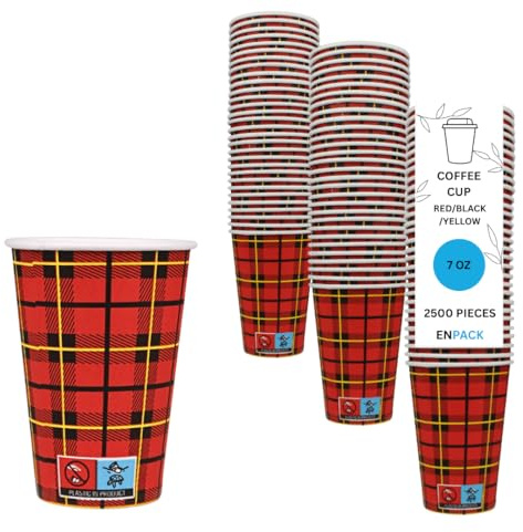 Enpack Kaffeebecher aus Pappe 180ml / 7,5 oz - Coffee to go Becher für Heißgetränke, Kaffee, Tee, Glühwein - Einweg -Automatenbecher - Coffee cup - Trinkbecher to go 2500 Stück