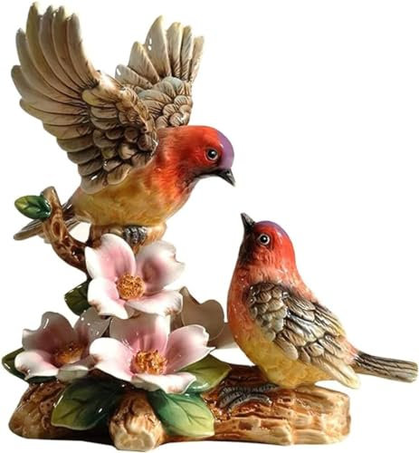 AMUCK Statuen Sammlerfiguren Ornament Gartenstatue Keramik Blume Vogelfiguren Wohnkultur Vogel Ornament Handwerk Dekoration Porzellan Tierfigur