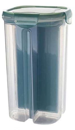 Dxcaicc Barattoli per Alimenti con Scomparti da Cucina 4 Griglie, contenitori per Alimenti sigillati con coperchi,contenitori per Alimenti in PP,barattoli ermetici per Cereali, Farina,Blu,3L