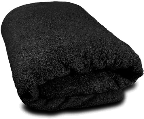 Diamond Tex Premium Jumbo Bath Sheets (600GSM) 100% Egyptian Cotton Super Absorbent Body Warp Beach Towel (100 x 200 cm) Extra Large Bath Sheet Luxury Towel Set (Black, Cotton)