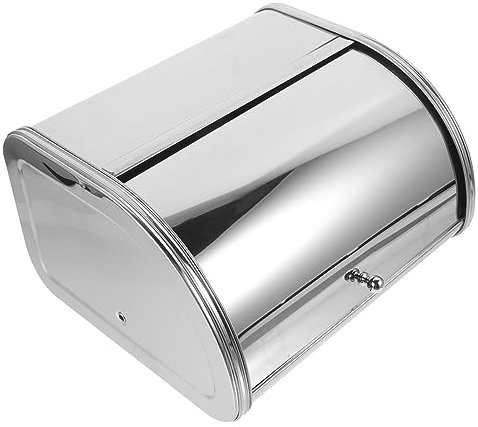 VINTORKY Kitchen Countertop Metal Bread Storage Box Corner Design for Bread Holder