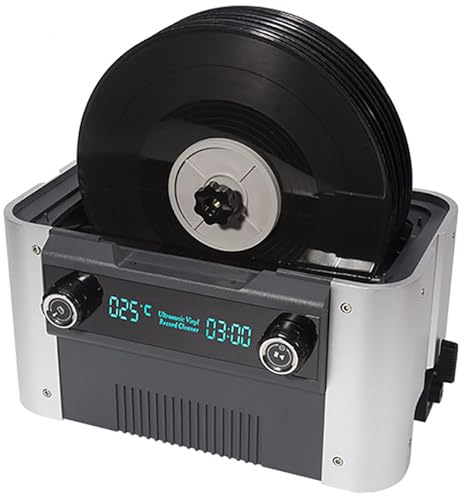 DISHENGZHEN 6L Ultrasonic Vinyl Record Cleaner, Frequency Vibration Cleaning with 0-15 Min Digital Timer,Cleaning of 1-8 Vinyl Records,for Jewelry, Denture, Coins, Metal Parts