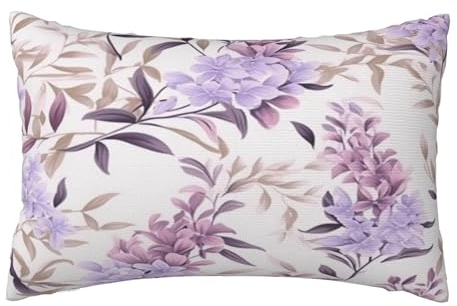 Kissenbezug 40x60 cm 2er Set Herbst Deko Kissen Lila, Blume Kissenbezug, Rechteckig Kissenbezüge, Weicher Sofakissen, Kissenhülle Herbst, Zier Kissen Aesthetic, Couch Deko Schlafzimme Gifts, J530