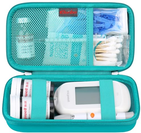 Elonbo Diabetic Supplies Travel Case, Diabetic Supply Organizer Bag, Glucosimetro Storage Case, Insulina Pen Custodia per Glucosio Monitor, Strisce di Test dello zucchero nel sangue, Verde+Verde