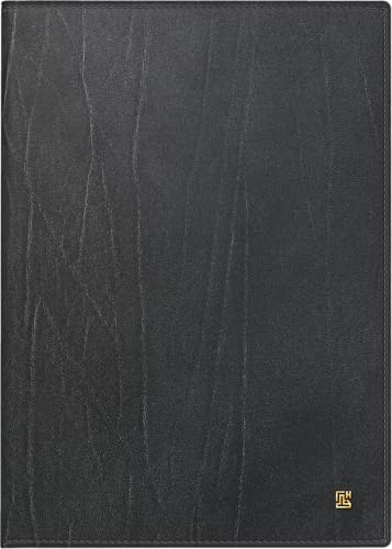 BRUNNEN Buchkalender Modell 765 (2025), 1 Seite = 1 Tag, A5, 448 Seiten, Rindleder-Einband la fontaine, flexibel, schwarz