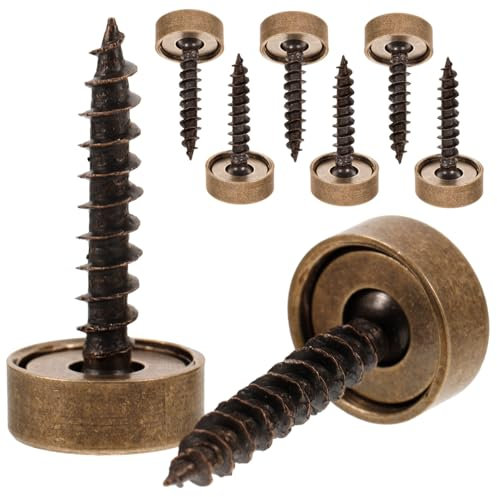 Homoyoyo 8stücke Zier-spiegelschrauben Mit Abdeckkappen Metall-schrauben Für Wandmontage Dekorative Schrauben Mit Kappen Für Möbelbefestigung