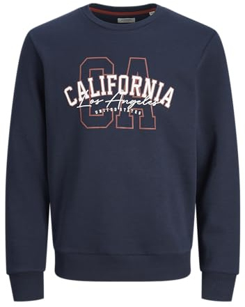 JJ REBEL Jrebnewyork Sweat-Shirt à col Rond pour Homme, Sky Captain, XL