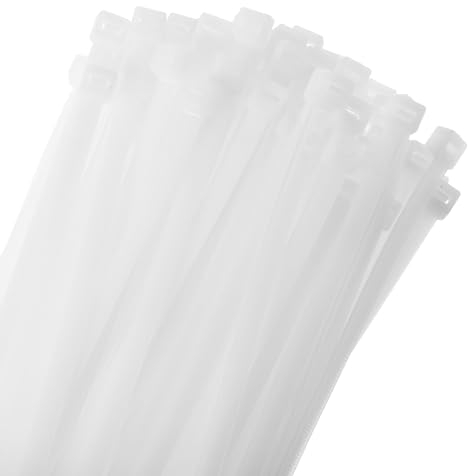 sourcing map 100pcs 80cm/31.5 176 Lbs Cable Zip Ties Self-Locking Extra Long Nylon Cable Tie Wraps 10mm for Cord Management, White
