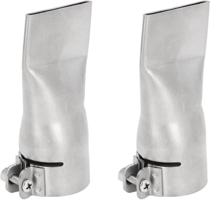ZAWELIYO 2 Boquillas de Soldadura de Boca Ancha Plana de 40 Mm,Boquilla de Pistola de Calor Resistente Al Calor de Acero Inoxidable para Soldar PP,Láminas de PVC,para la