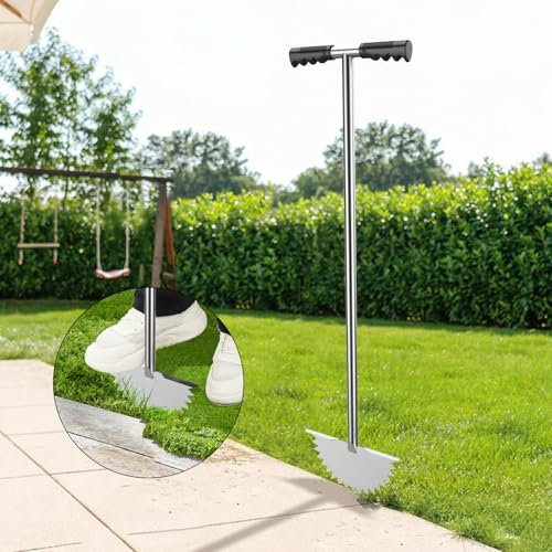 Edger Lawn Tool Half Moon Manual Lawn Edger Stainless Steel Sawtooth Border Edger Long Handled Trimming Shovel Multipurpose Edging Tool for Lawns Garden Flower Beds Driveways Sideways !