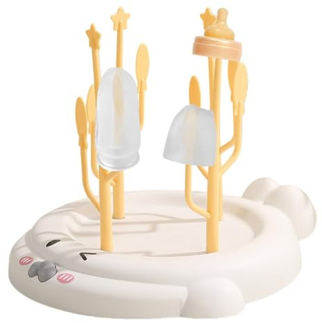 Flaschentrockner, Ablage zum Trocknen von Milchflaschen, Tablett mit Flaschenhalter für Kinder im Baum-Design, platzsparendes Wasserflaschenhalter-Tablett