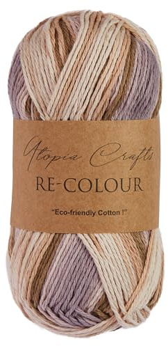 Utopia Crafts Re-Colour - Ovillo de lana para tejer y ganchillo, 100 g (armonía natural)