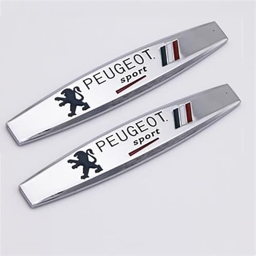 2 Pièces Emblème de Logo de Voiture pour Peugeot 107 207 407 408 206 306 307 308 408 508 406, Lettres Emblem Décoration Autocollant D'Insigne Voiture, Décalcomanies Logo Badge Voiture Stickers