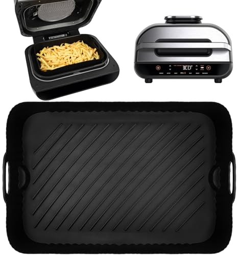 BYKITCHEN Silikonform Heißluftfritteuse für Ninja Foodi MAX Grill & Airfryer[AG551EU][AG551EUCP][AG651EU], Air Fryer Silikon Einsatz, Backform Zubehör für Ninja Foodi MAX Grill, Heißluftfritteuse