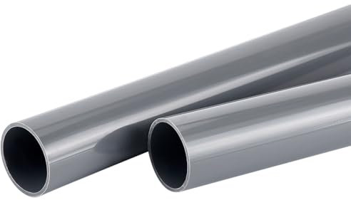 OLYCRAFT 2 tubos redondos rígidos de PVC de 35 cm, tubos redondos huecos negros de 40 mm de diámetro exterior de 35 mm de diámetro interior, tubos rígidos redondos para tubería de agua, manguito de