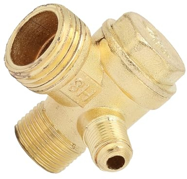 Válvula de Retención para Compresor de Aire, Aleación de Zinc, Conectores de Rosca Macho Unidireccionales de Tres Vías, Cabeza Hexagonal de 1/2'' 3/8'', 18 Mm para Conexión de