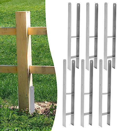Peviasot 6 x H-stolpankare 91 mm – H-stolphållare för staket- och trästolpar, robust H-ankare för trädgårdsstaket, carport, paviljong och träbyggprojekt (91 x 600 mm)