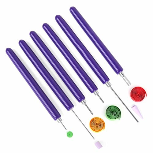 Set di 6 strumenti per quilling di carta, per quilling e quilling, in diverse dimensioni, per quilling strisce, penna multifunzione quilling, rotoli, artigianato di carta