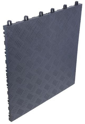 Uonlytech Baldosas de Caucho Entrelazadas para Suelo de Garaje, Antideslizantes y Resistentes al Aceite y Manchas, Drenaje, Fáciles de Instalar