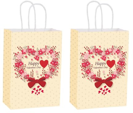 Presentpåsar 2 st. papperspåsar med handtag pappersbärkasse presentpåsar för alla hjärtans dag födelsedag bröllop förpackningar fester