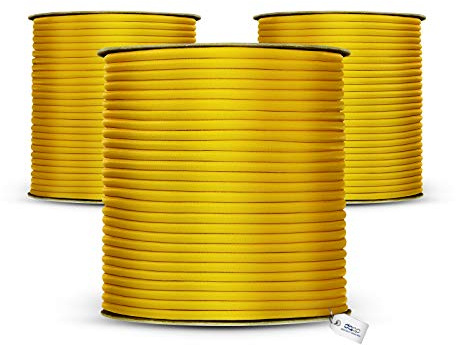 DQ-PP GELBES GUMMISEIL – 5mm – 75m – Expander Gummischnur Elastiches Gummikordel Spannseil Planen Spanngummi
