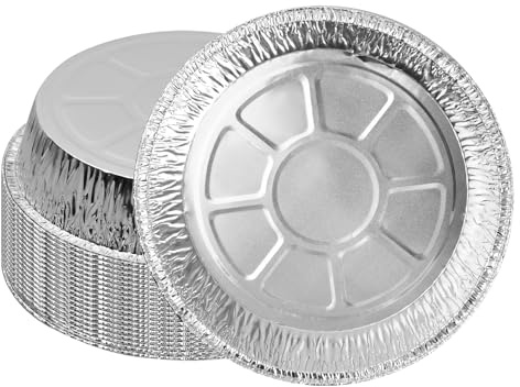 Joyan 20 Stück Rund Tablett aus Aluminiumfolie, 8 Zoll Formen Aluschalen, Aluminum Pan, Runde Alu Schalen Ohne Deckel, Tablett aus Aluminiumfolie, Alu Grillschalen, Aluminum Pans Disposable