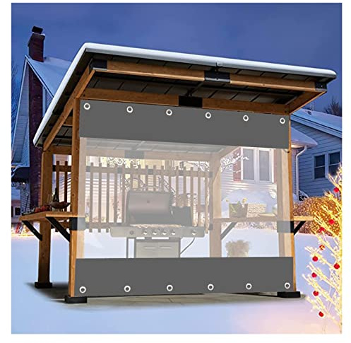 VagxTbs Cortinas Exteriores Impermeables Transparentes Paneles Laterales Pérgola Transparentes for Pabellón, Parabrisas Terrazas con Ojales Inoxidables, 68 Tamaños(8.5x3m/27.88x9.84ft)