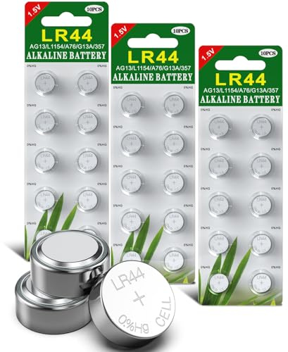 Blister 30 pilas de botones AG13 LR44/LR1154/357 sin mercurio