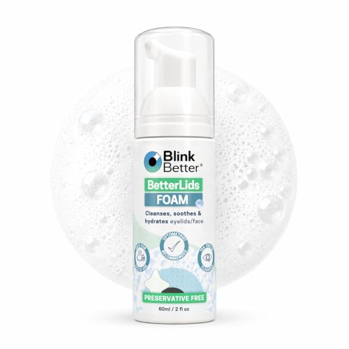 BlinkBetter BetterLids Foam Cleanser for Eyelids, Lashes & Face – Gentle Eyelid Cleanser with Tea Tree, Centella & Ectoin, Daily Eye Cleanser for Sensitive Skin, Preservative Free – 60 ml