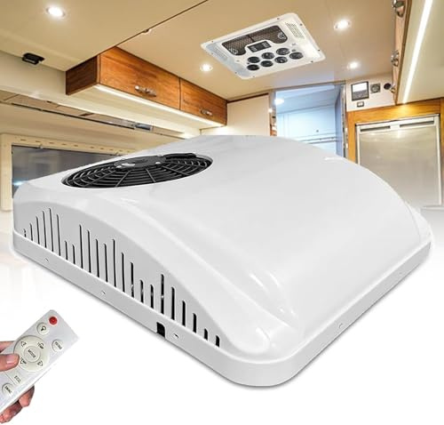 DSYYNAY Autocaravana Aire Acondicionado 12V-220V, Aire Acondicionado Caravana con Refrigeración Y Calefacción, para Caravana, Camionetas, Autocaravanas, Camiones, Incluye Mando a Distancia(12v)